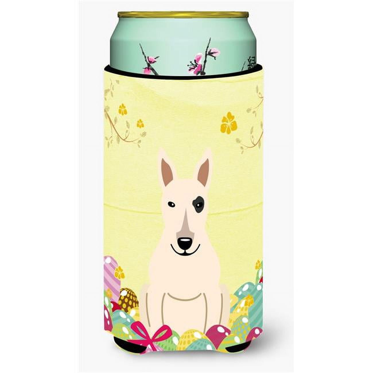 Easter Eggs Bull Terrier White Tall Boy Beverage Insulator Hugger