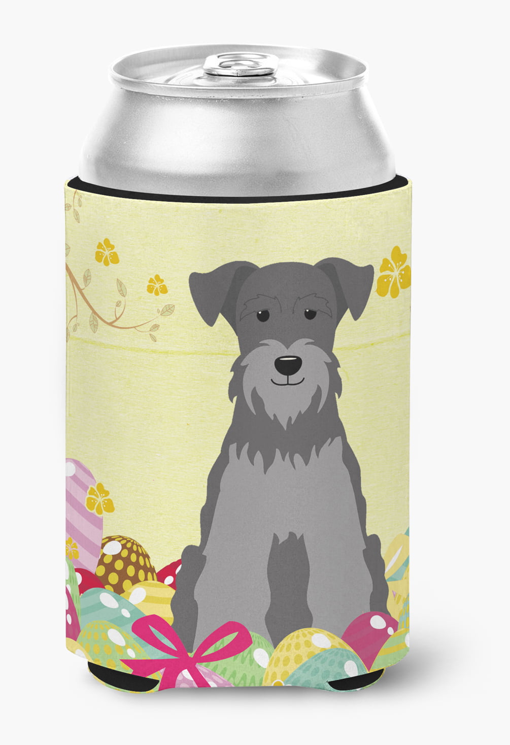 Easter Eggs Miniature Schanuzer Black Silver Can or Bottle Hugger