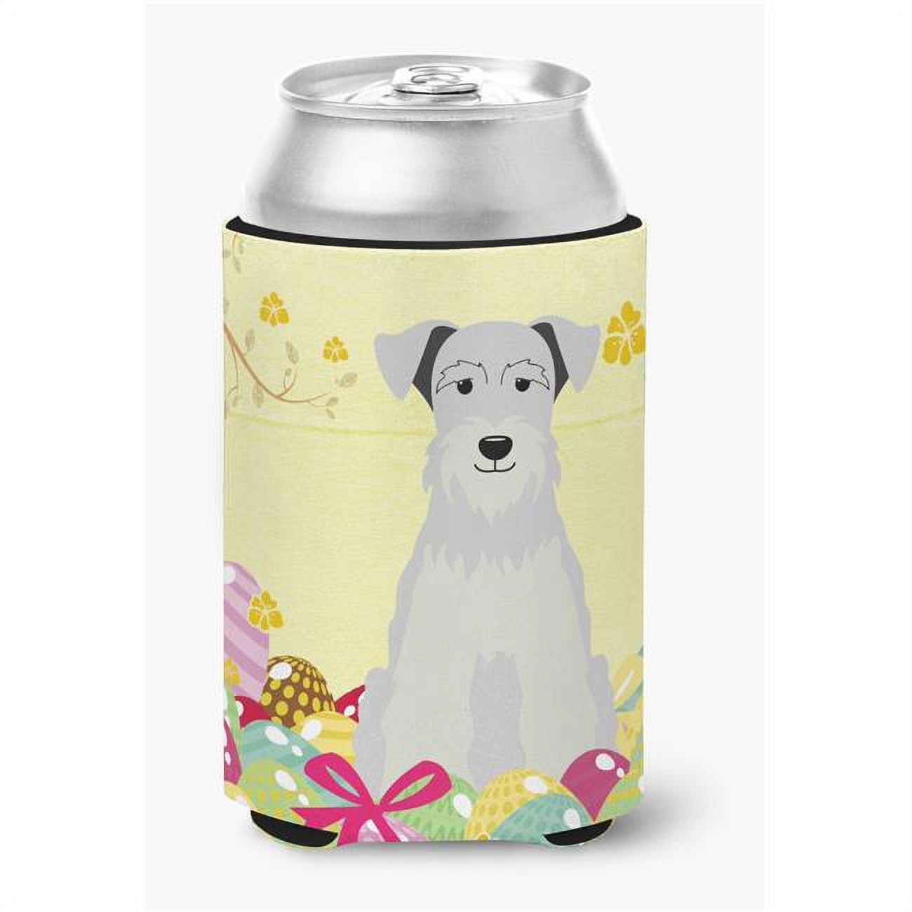 Easter Eggs Miniature Schanuzer White Can or Bottle Hugger