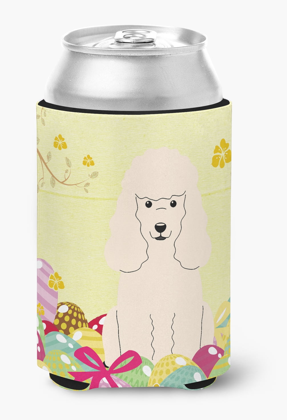 BB6070CC Easter Eggs Poodle White Can or Bottle Hugger
