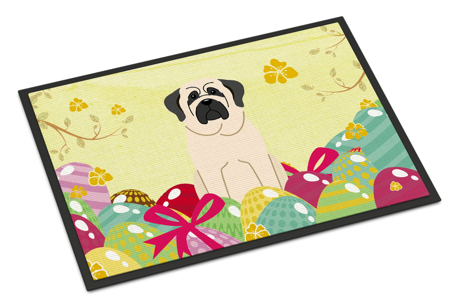 BB6017MAT 18 x 27 in. Easter Eggs Mastiff White Indoor or Outdoor Mat