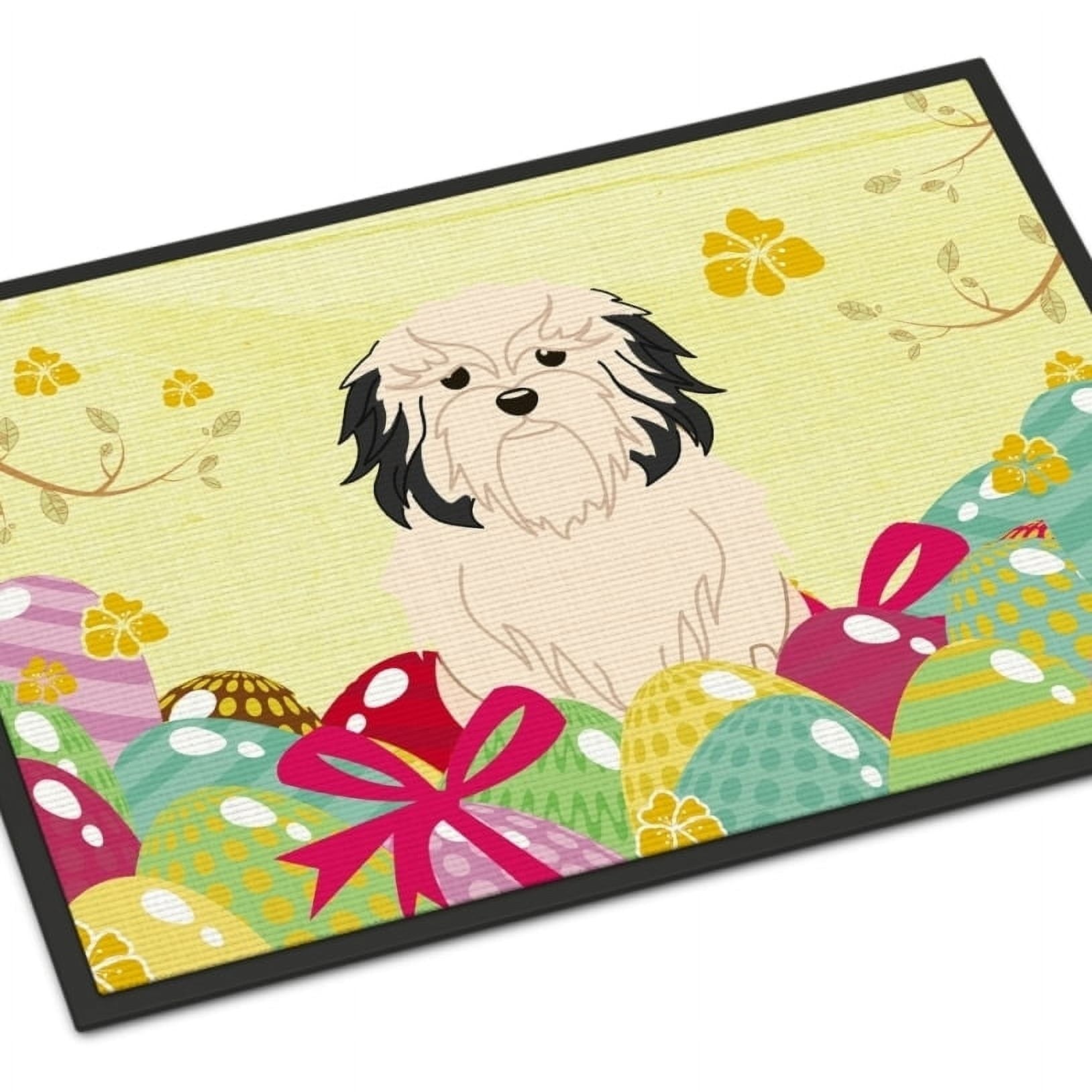 18 x 27 in. Easter Eggs Lowchen Indoor or Outdoor Mat