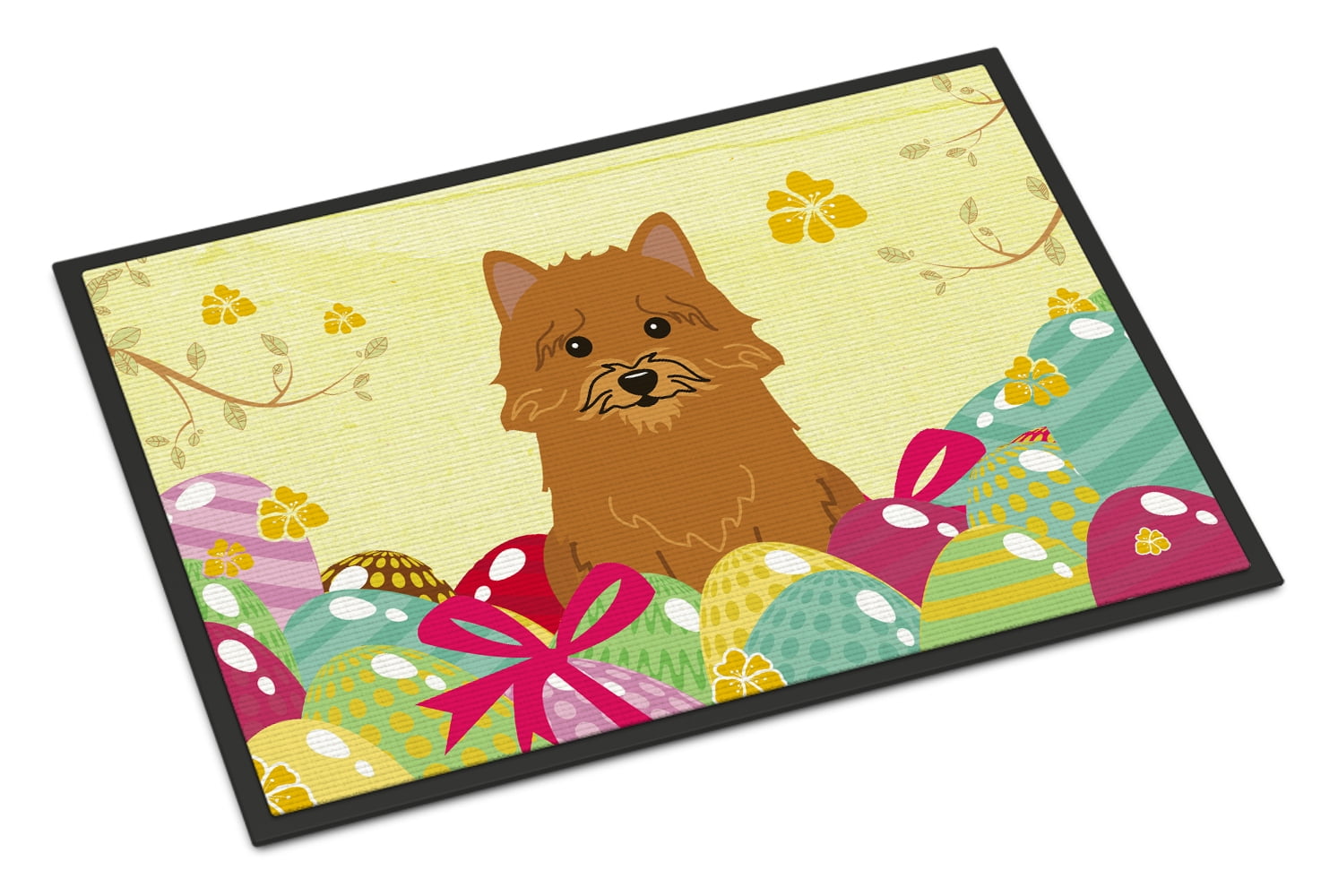 BB6020MAT 18 x 27 in. Easter Eggs Norwich Terrier Indoor or Outdoor Mat