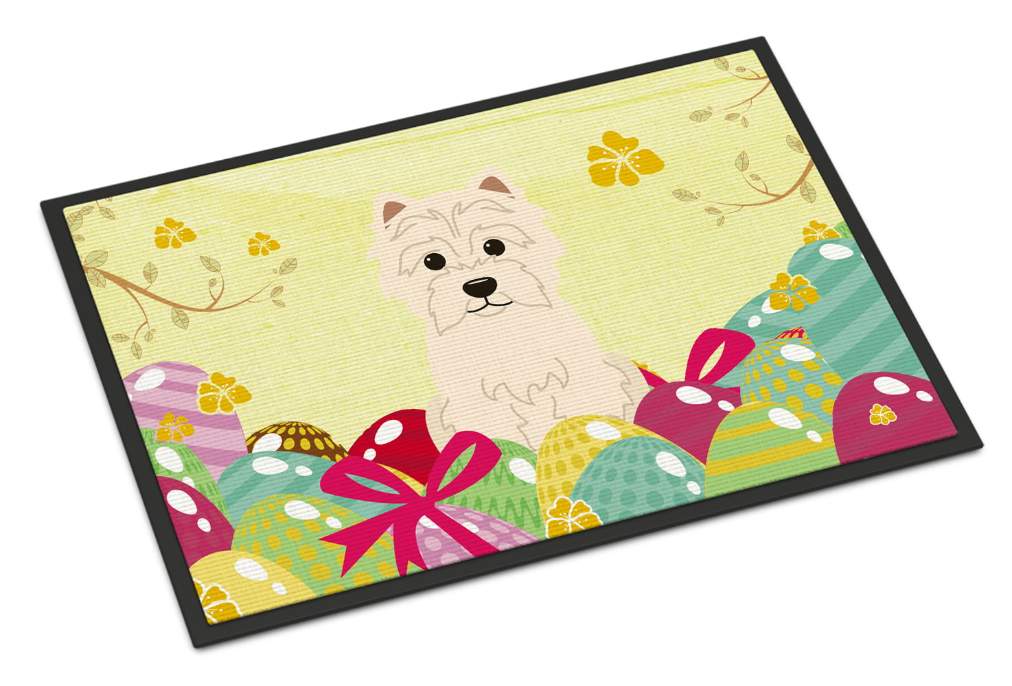 BB6042MAT 18 x 27 in. Easter Eggs Westie Indoor or Outdoor Mat