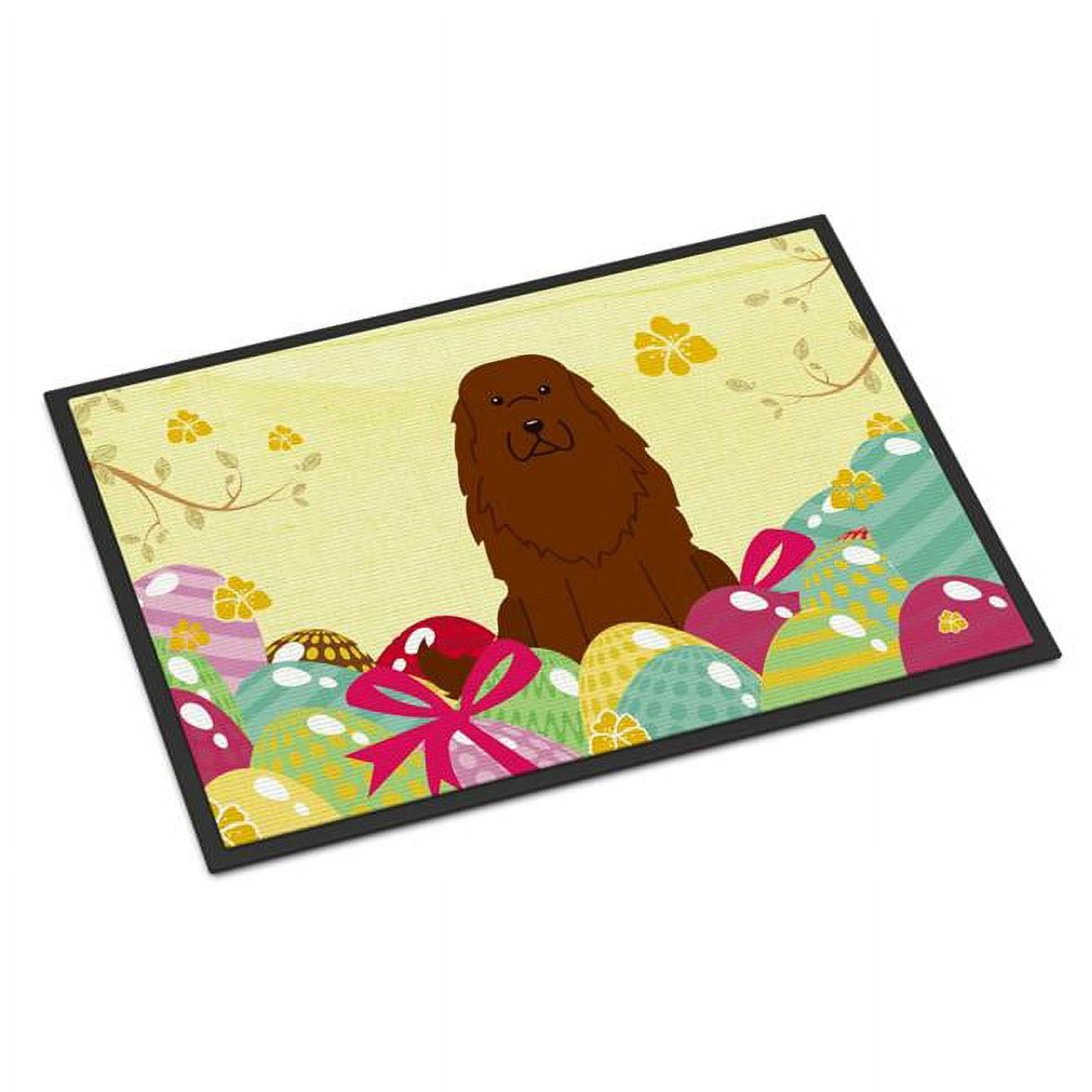 18 x 27 in. Easter Eggs Caucasian Shepherd Dog Indoor or Outdoor Mat