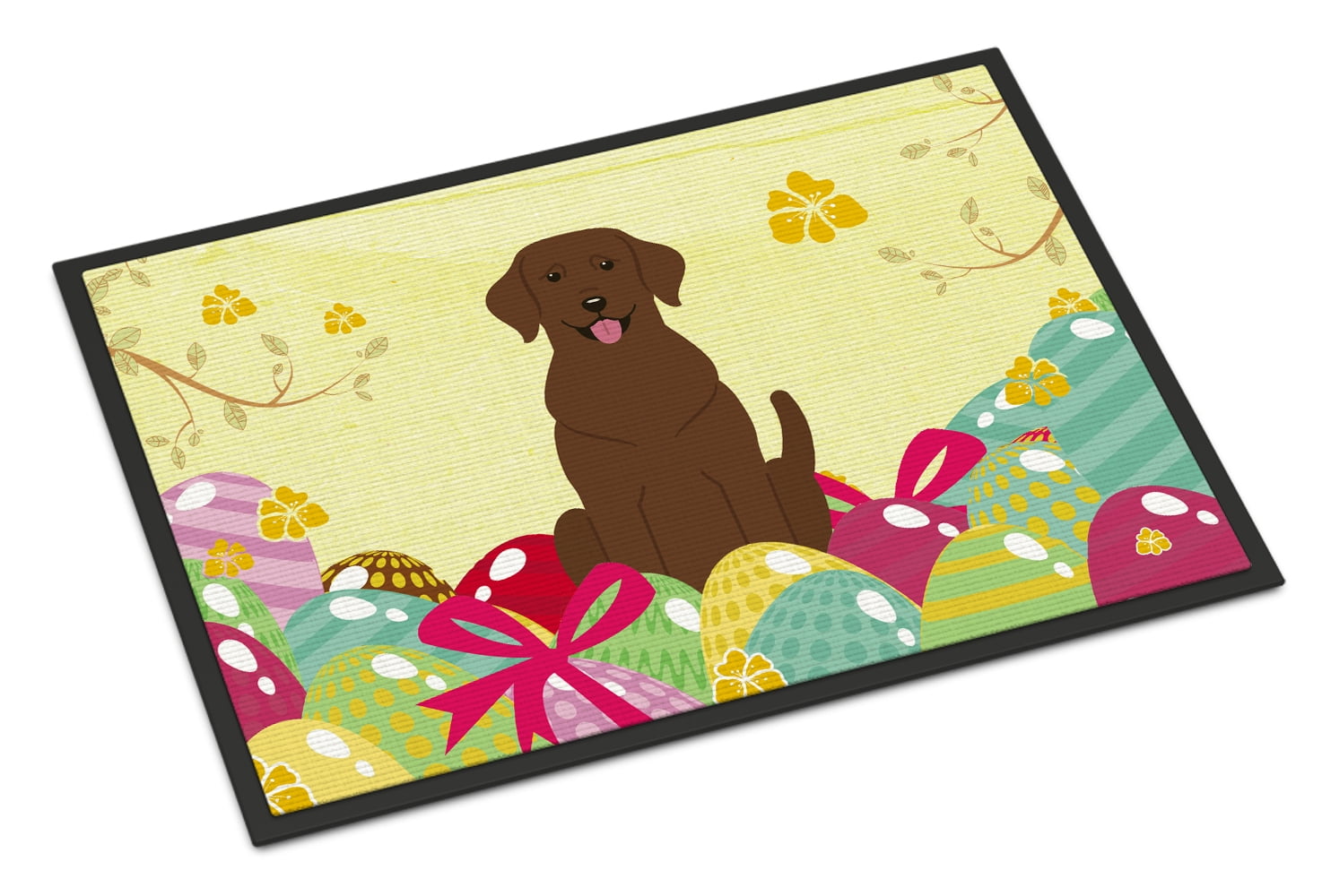 18 x 27 in. Easter Eggs Chocolate Labrador Indoor or Outdoor Mat
