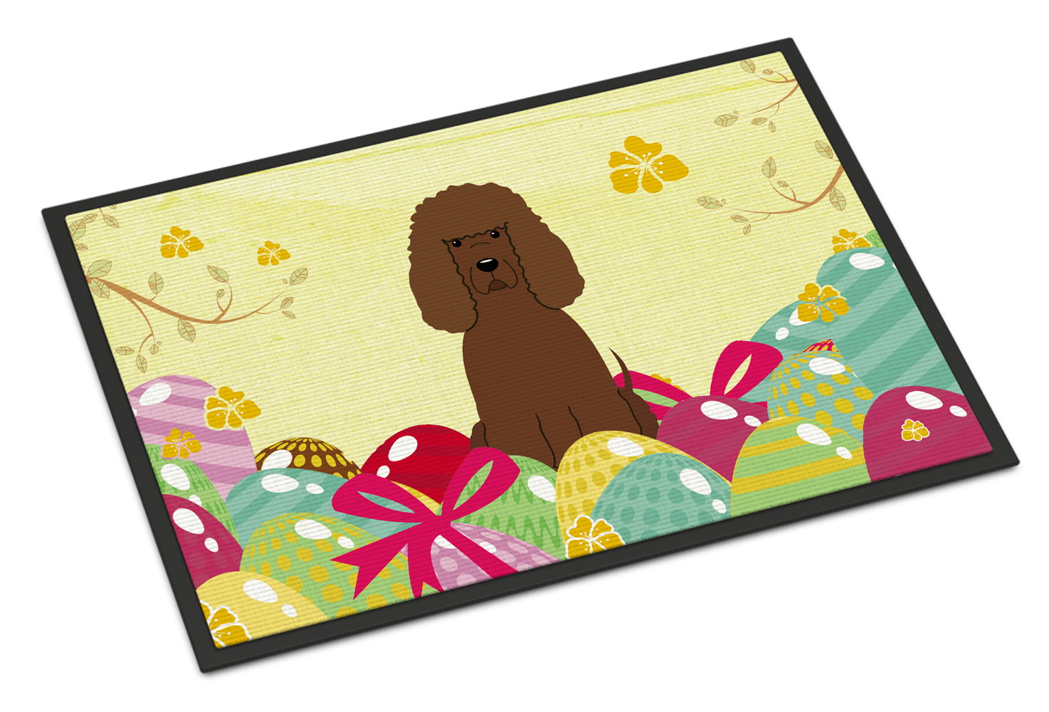 18 x 27 in. Easter Eggs Irish Water Spaniel Indoor or Outdoor Mat