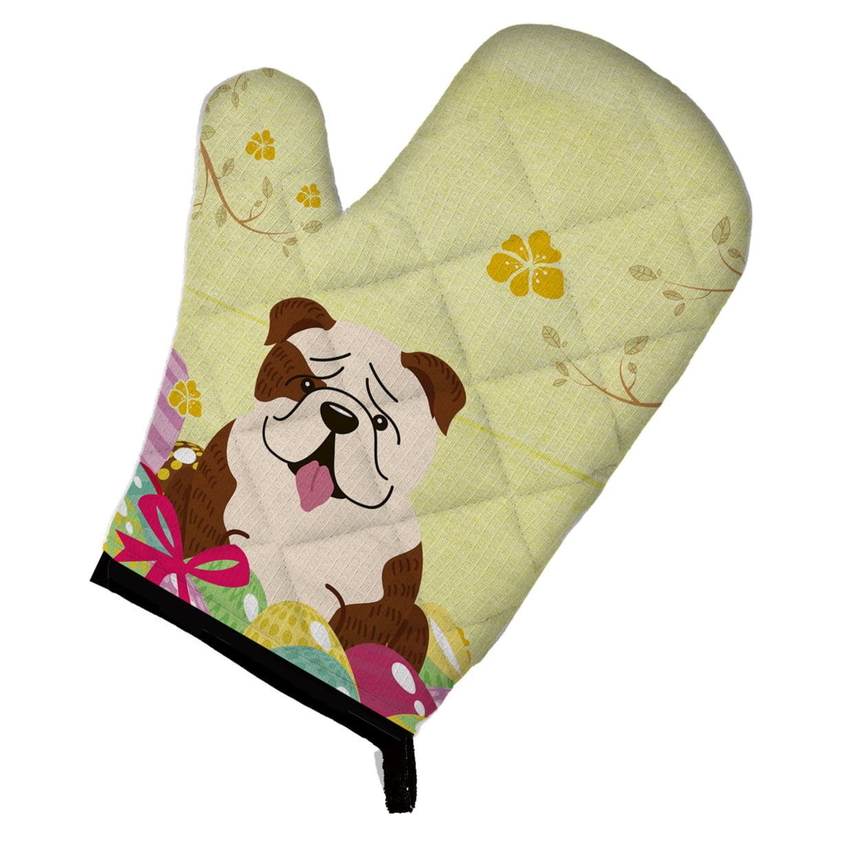 Easter Eggs English Bulldog Brindle White Oven Mitt
