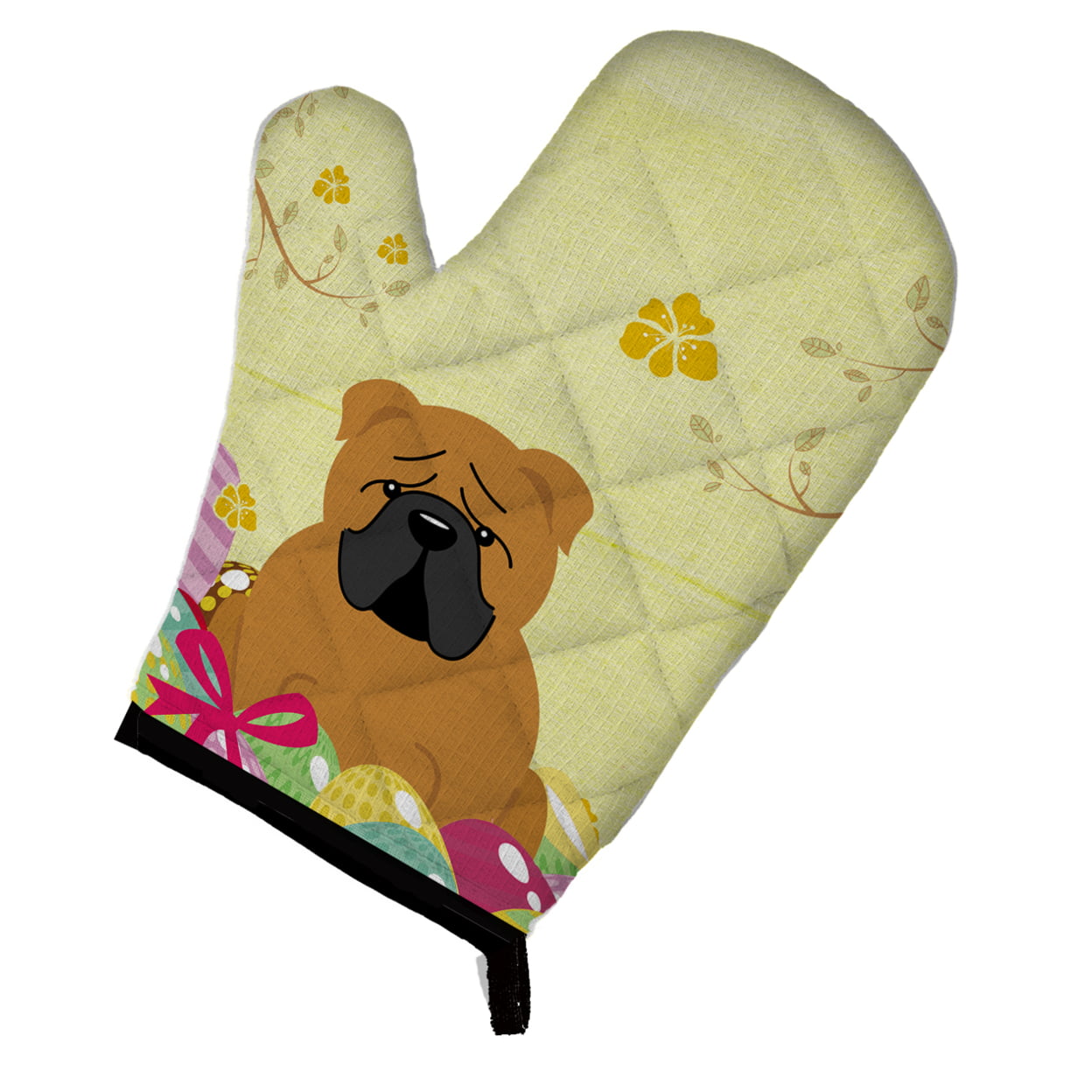 Easter Eggs English Bulldog Red Oven Mitt