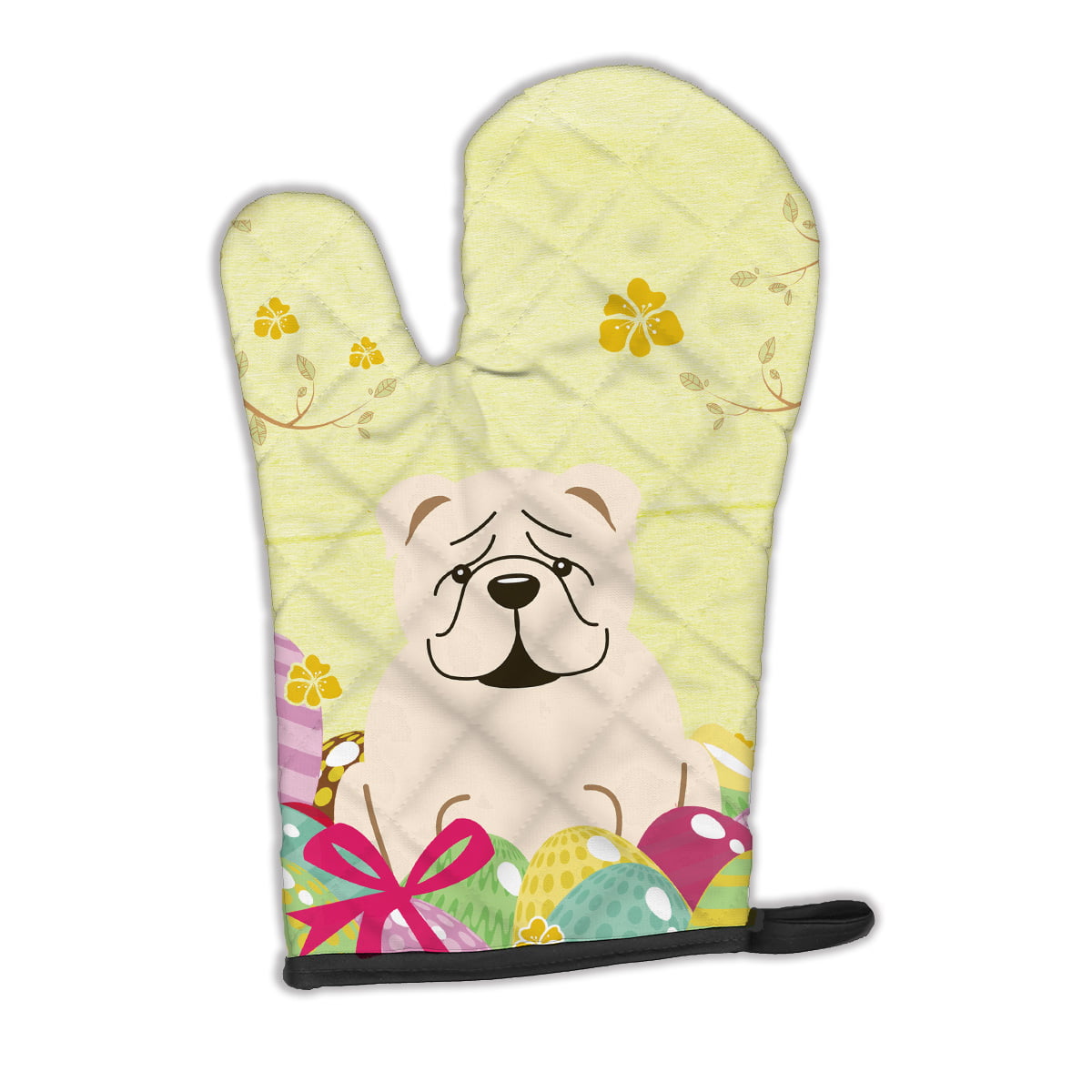 Easter Eggs English Bulldog White Oven Mitt