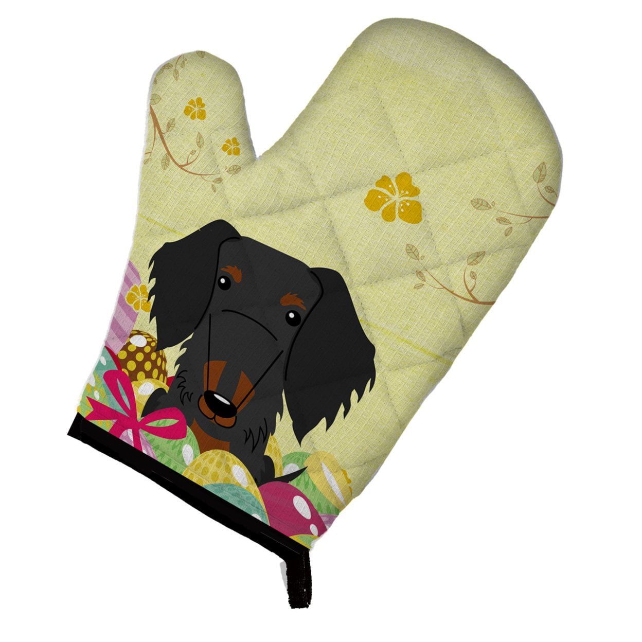 Easter Eggs Wire Haired Dachshund Black & Tan Oven Mitt