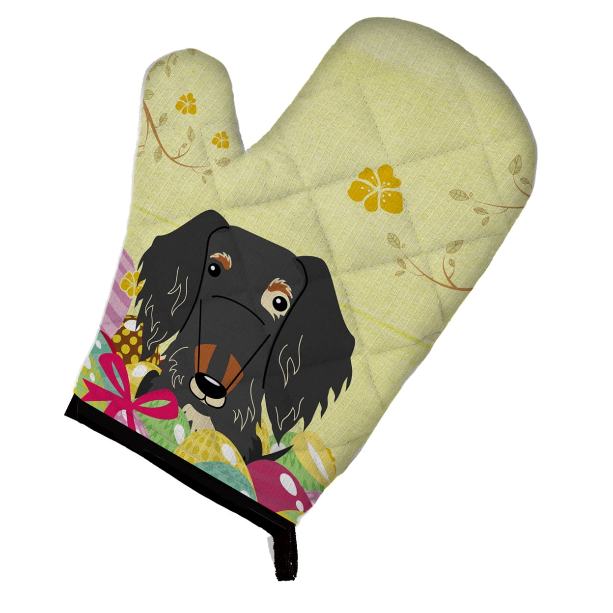 Picture of Carolines Treasures BB6128OVMT Easter Eggs Wire Haired Dachshund Dapple Oven Mitt