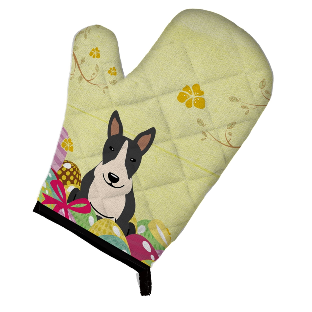 Easter Eggs Bull Terrier Black & White Oven Mitt