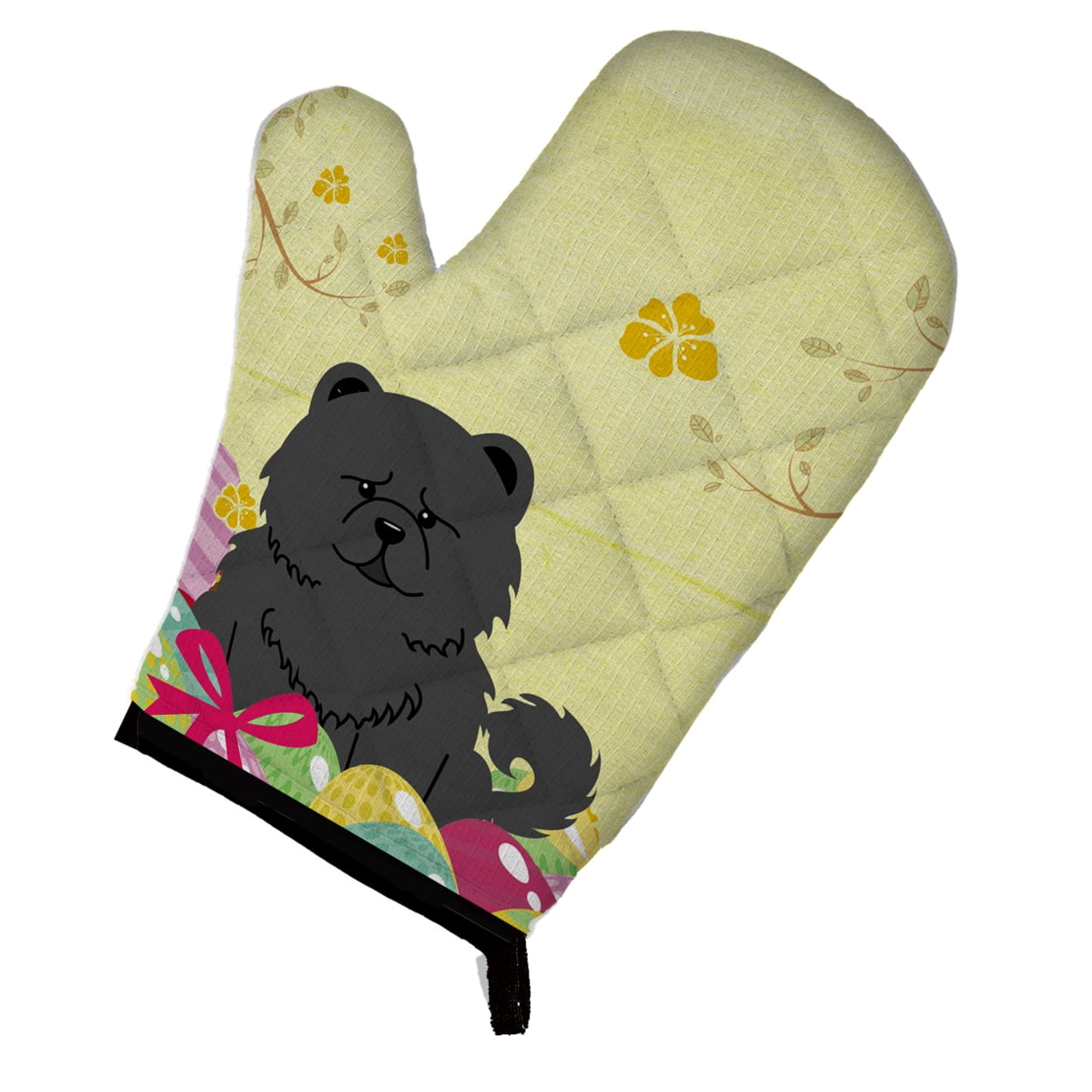 Easter Eggs Chow Chow Black Oven Mitt