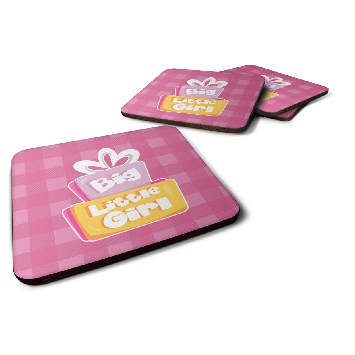 Big Little Girl Foam Coasters - Set of 4