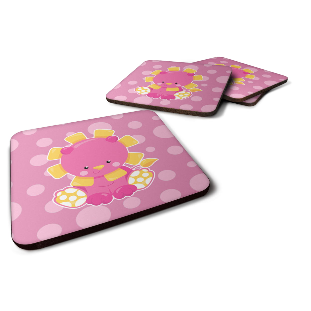 BB6829FC Girl Lion Foam Coasters - Set of 4