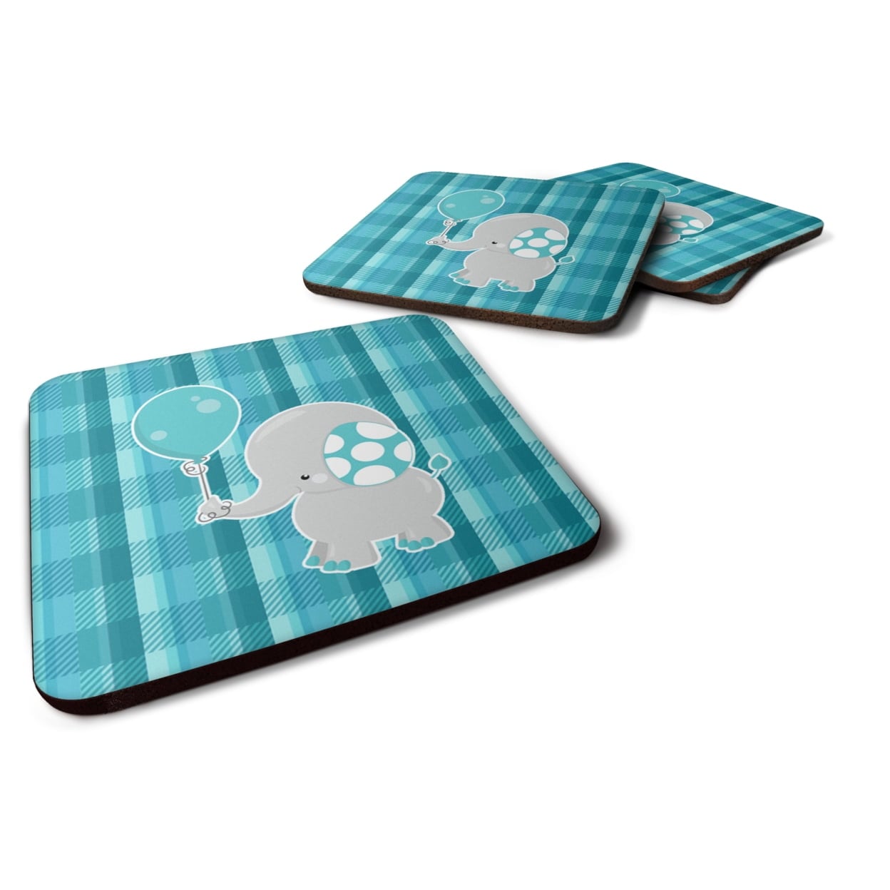 Elephant With Balloon Foam Coasters - Set of 4
