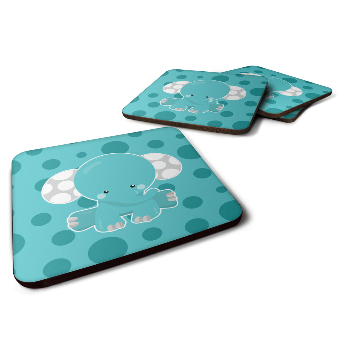 BB6836FC Polkadot Elephant Foam Coasters - Set of 4