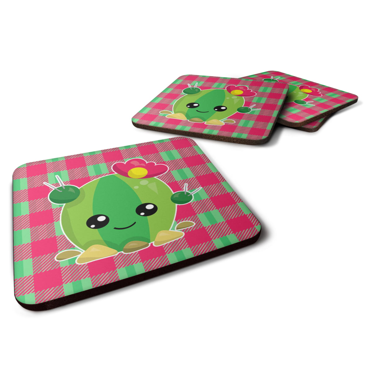 Cactus Peace Out Foam Coasters - Set of 4