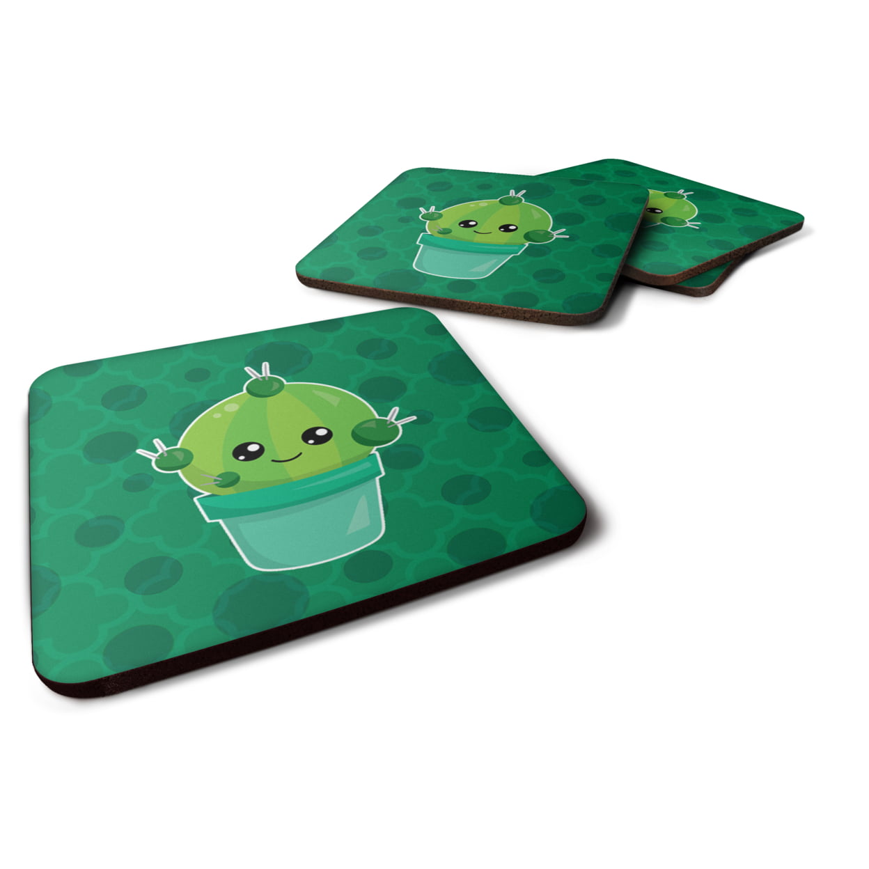 Cactus Polkadots Foam Coasters - Set of 4