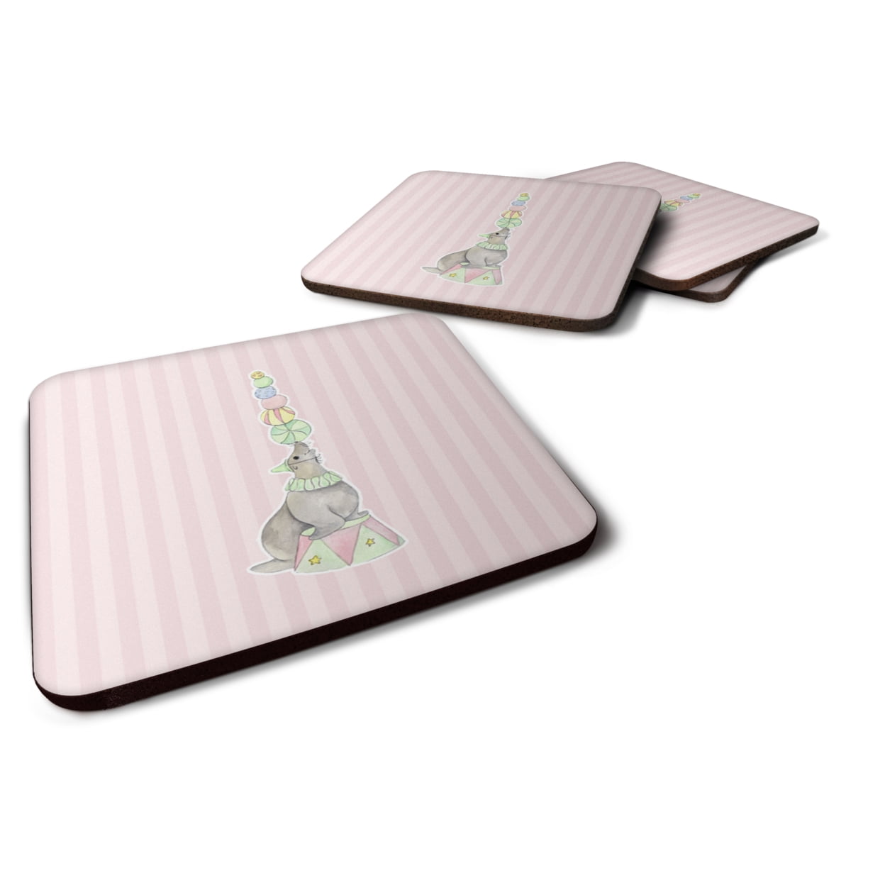 Circus Seal Foam Coasters - Set of 4