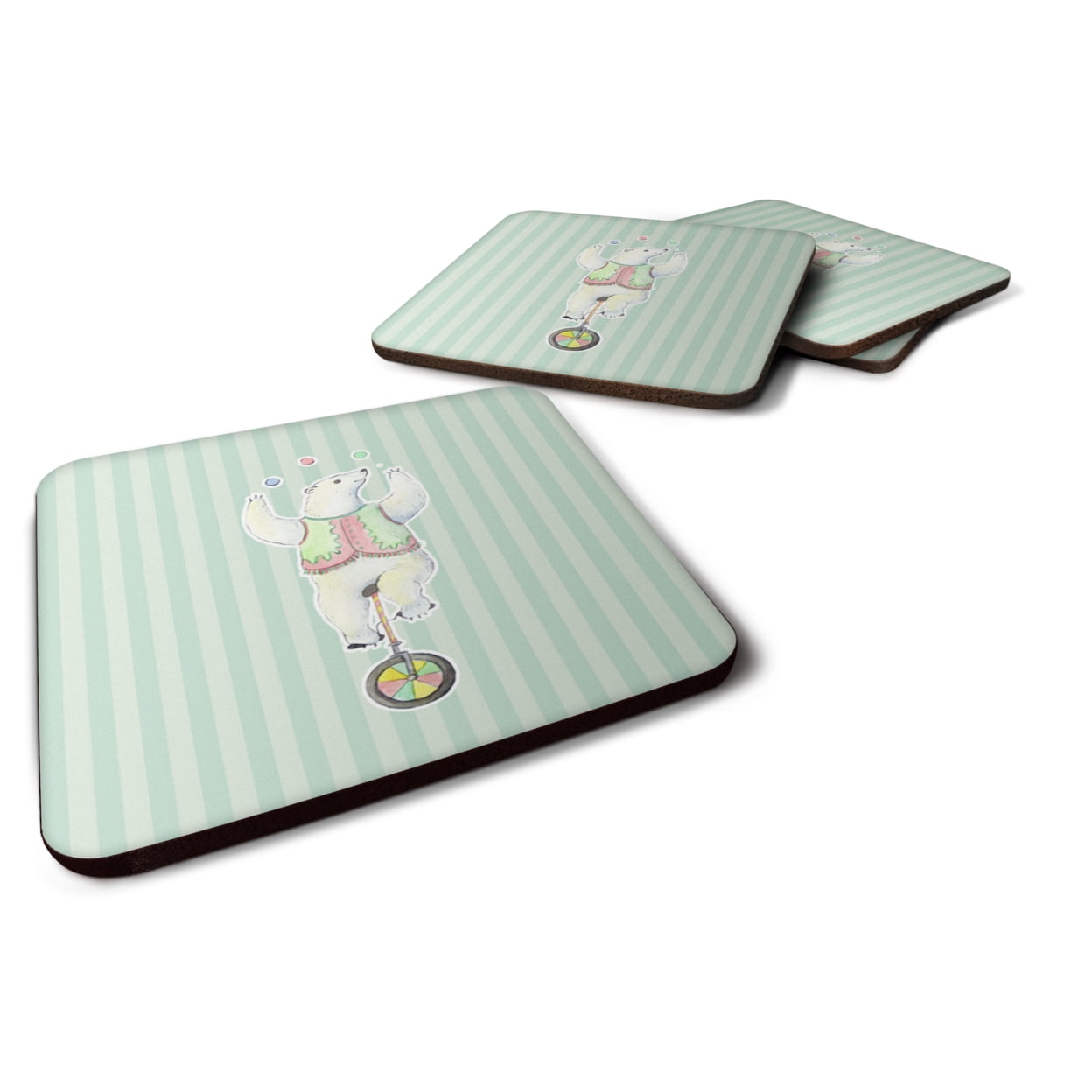 Circus Bear Foam Coasters - Set of 4