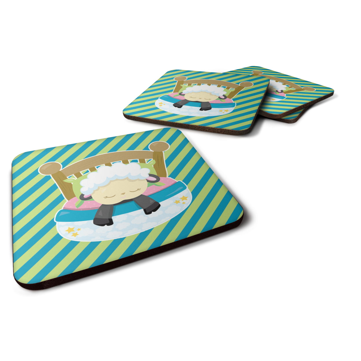 Sheep in Bed Foam Coasters - Set of 4