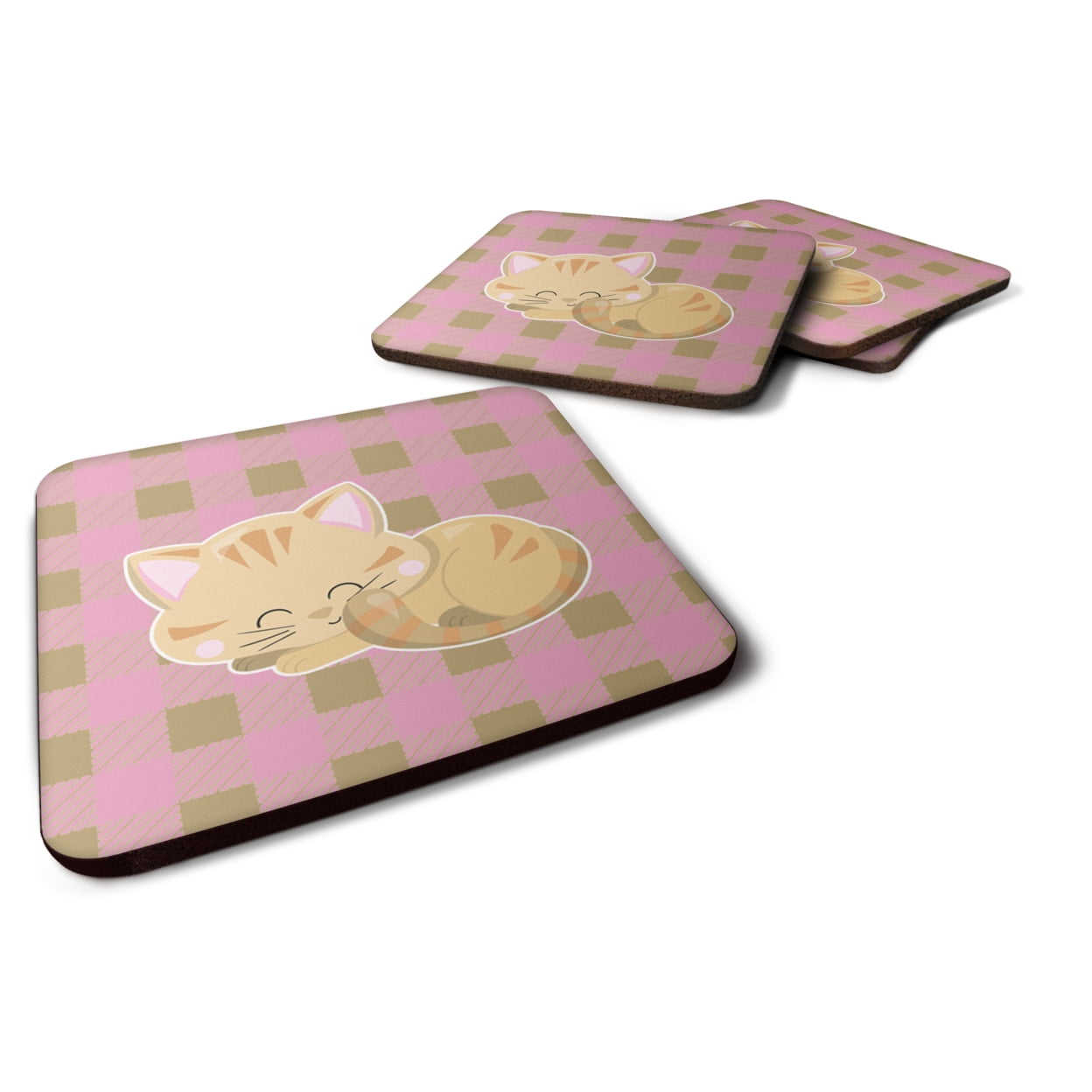 Kitten Sleeping Foam Coasters - Set of 4