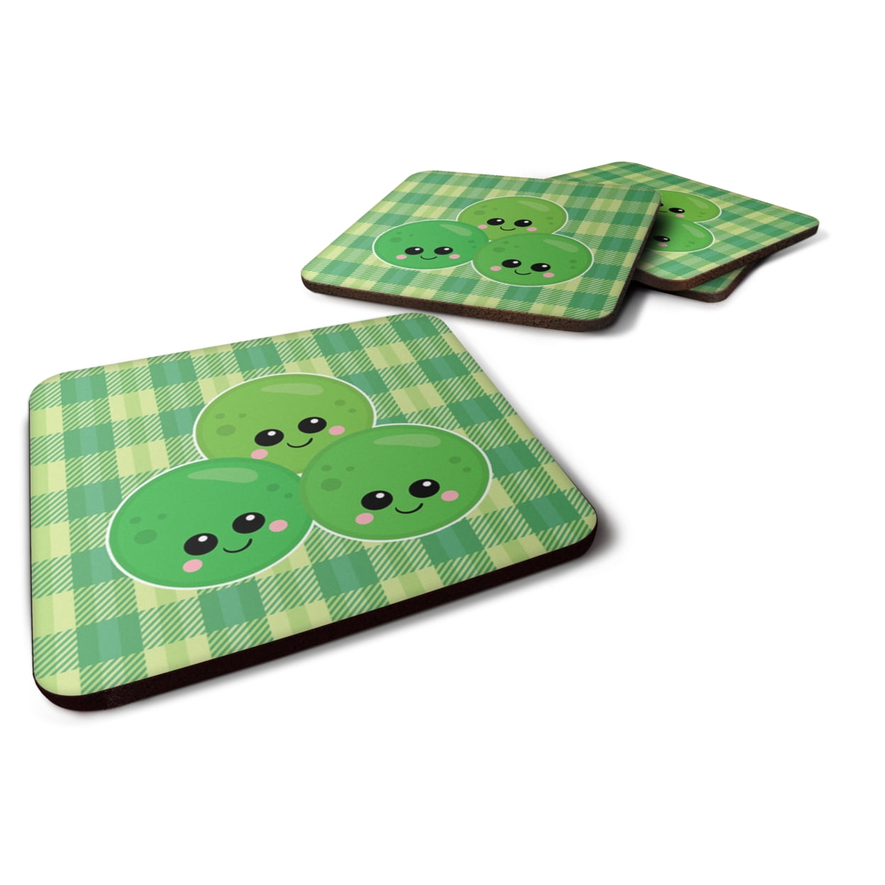 BB6890FC Three Peas Foam Coasters - Set of 4