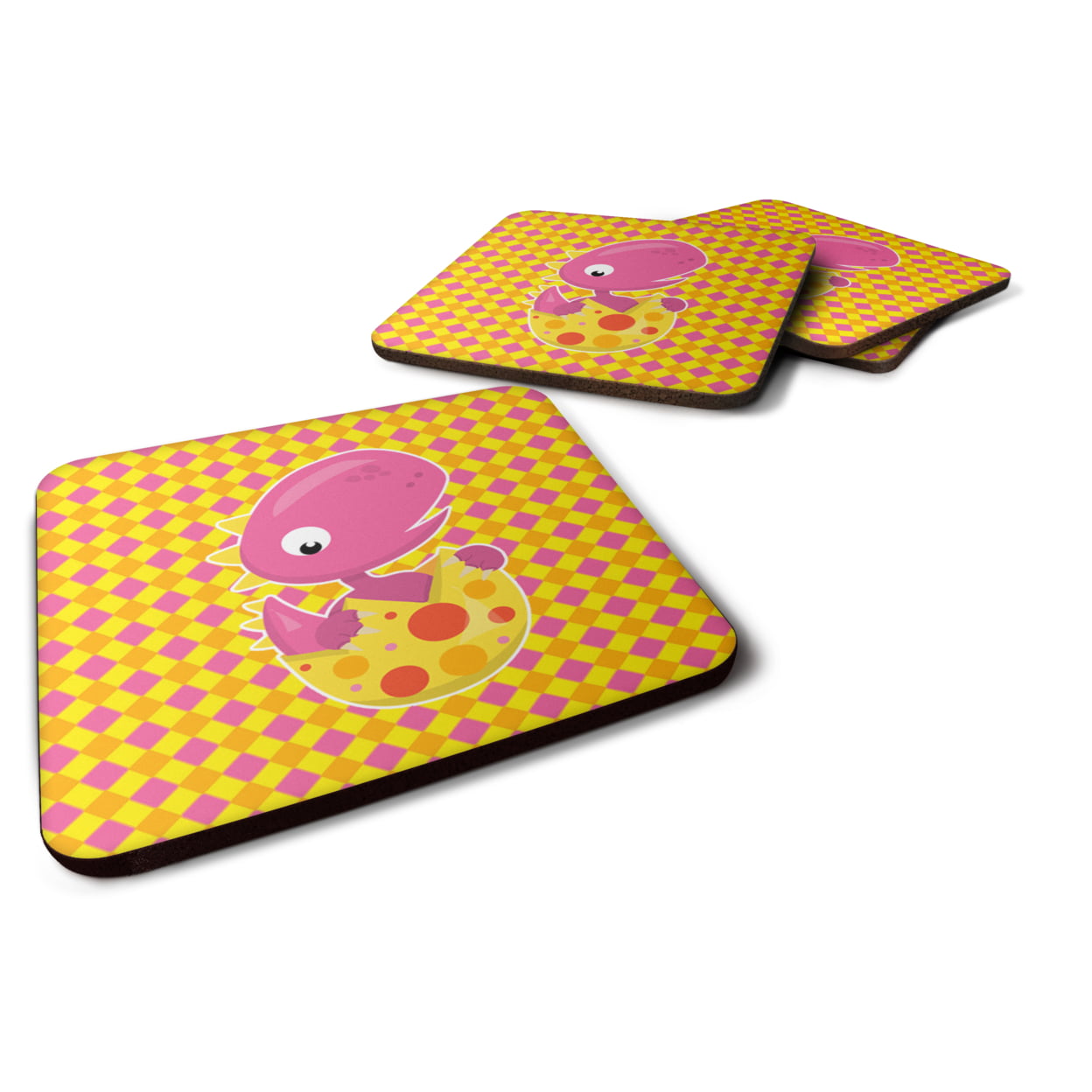 Baby T-Rex Dinosaur Hatching Foam Coasters - Set of 4