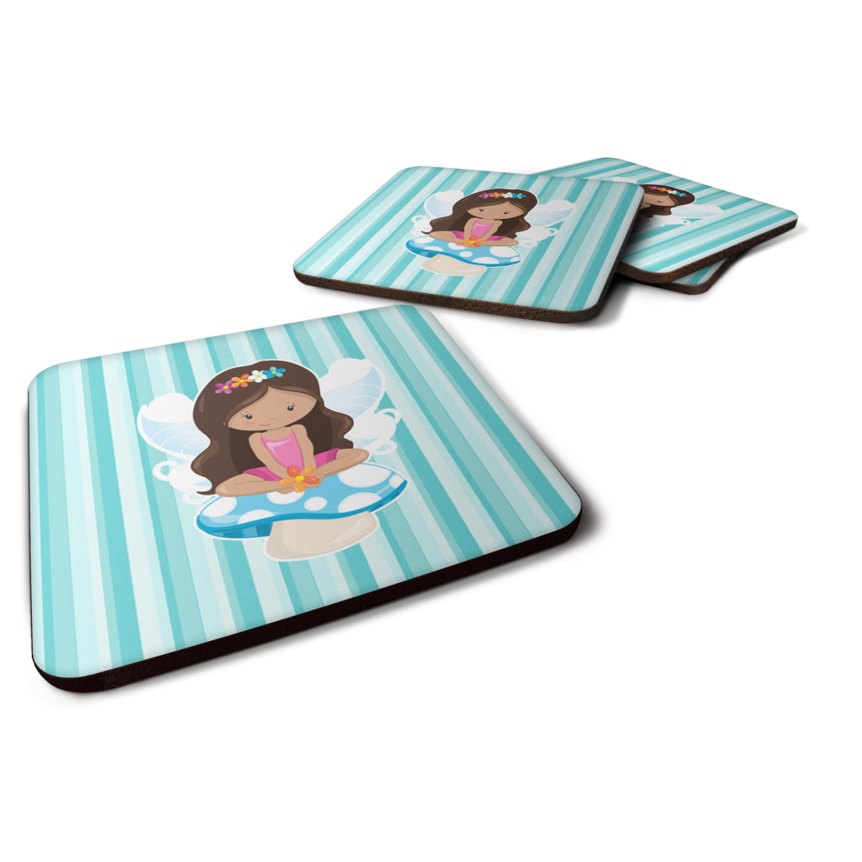 Fairy on Mushroom Foam Coasters - Set of 4
