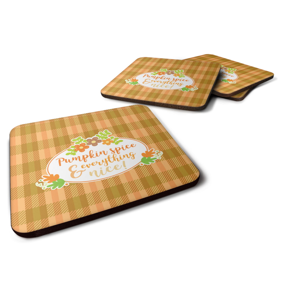 BB6920FC Fall Pumpkin Spice & Everything Foam Coasters - Set of 4