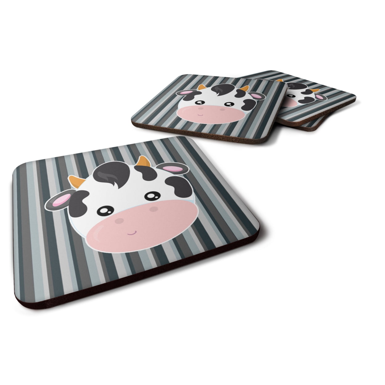 Cow Face Foam Coasters - Set of 4