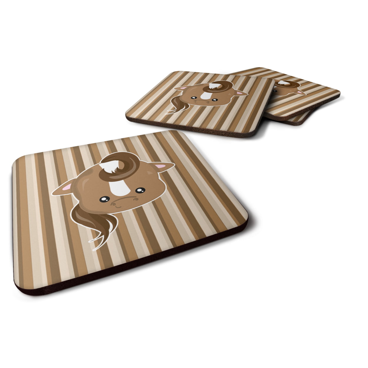Horse Face Foam Coasters - Set of 4