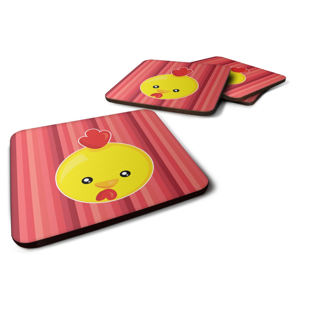 Chicken Face Foam Coasters - Set of 4