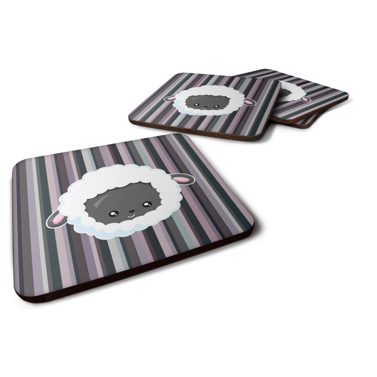 Black Sheep Lamb Face Foam Coasters - Set of 4