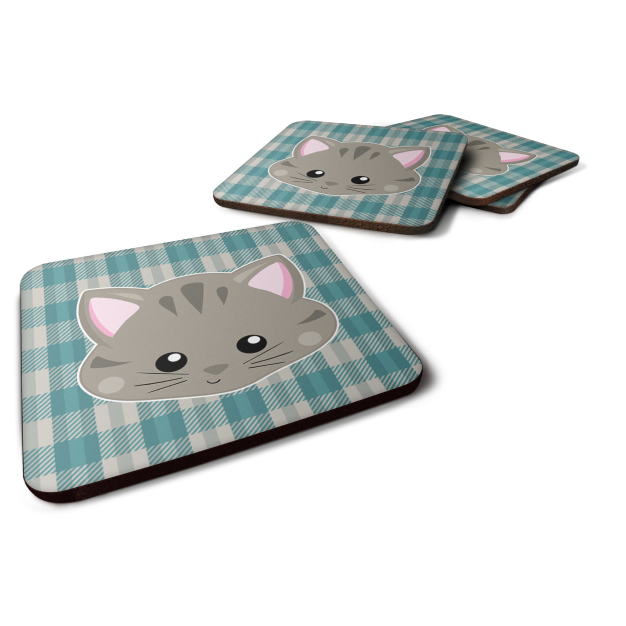 Kitten Face Foam Coasters - Set of 4