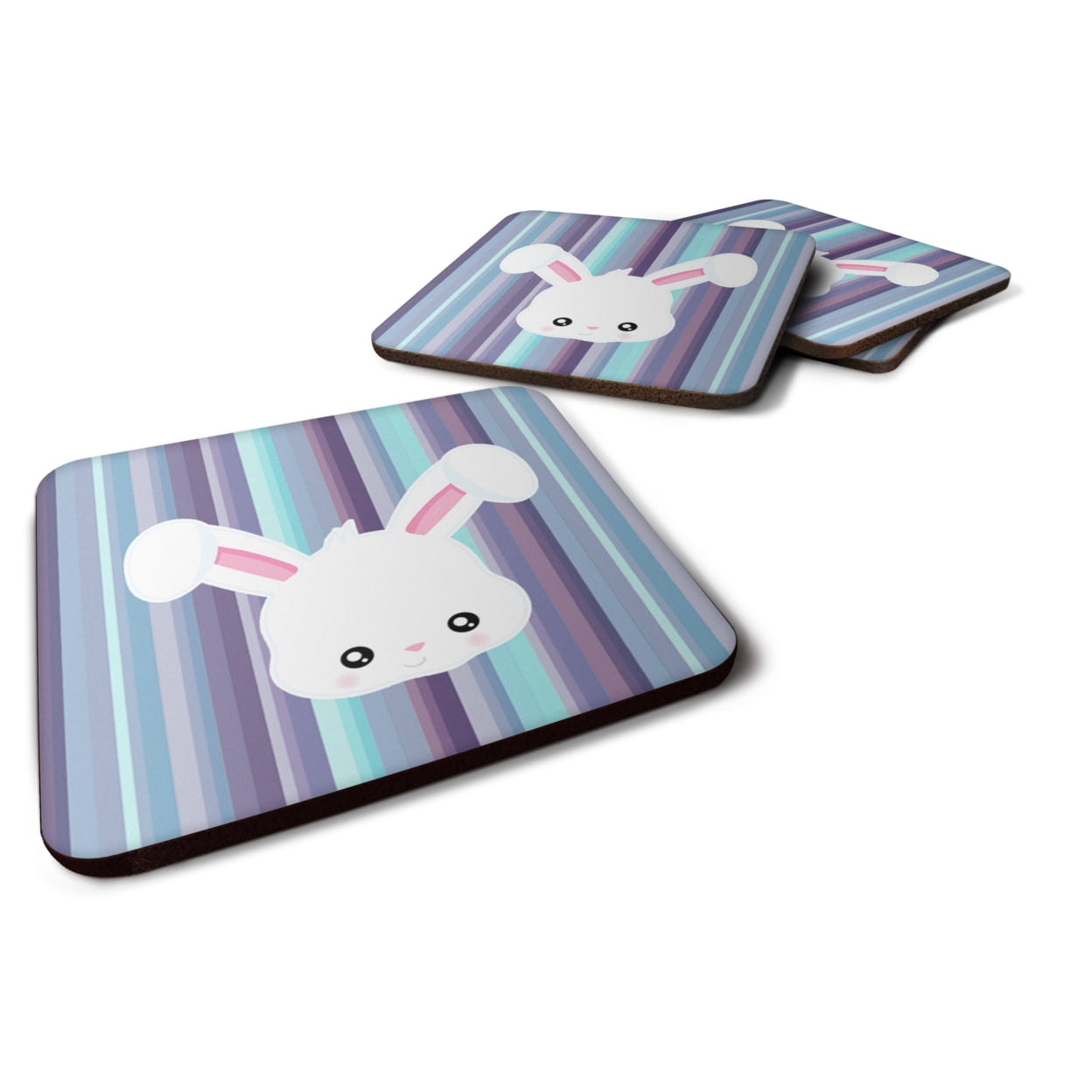 Rabbit Face Foam Coasters - Set of 4
