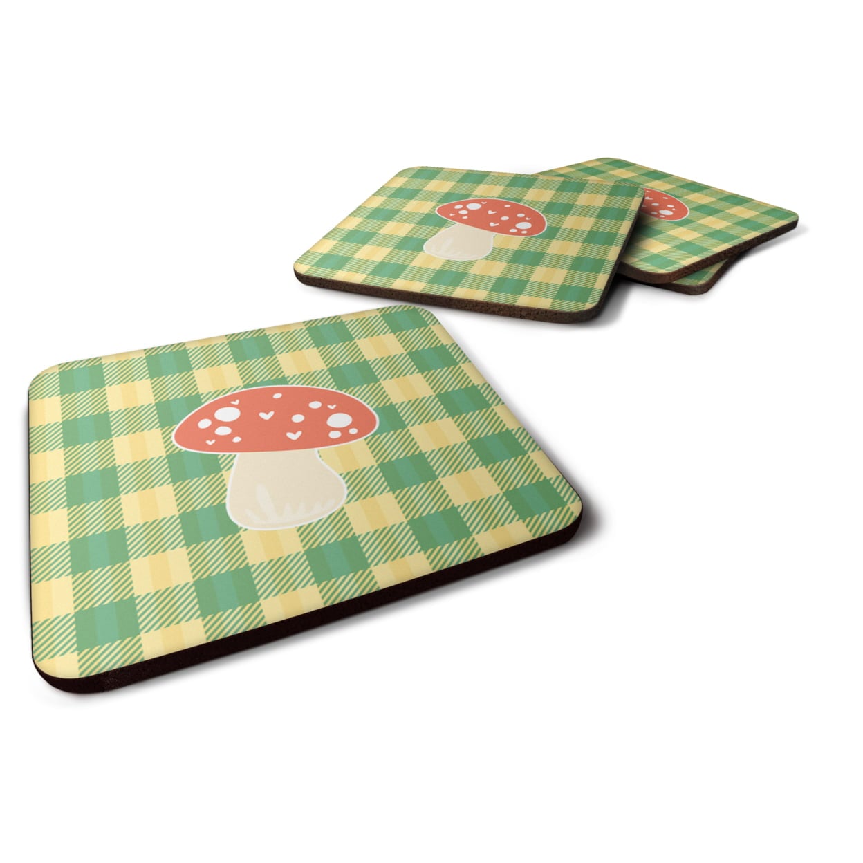 Mushroom Foam Coasters - Set of 4