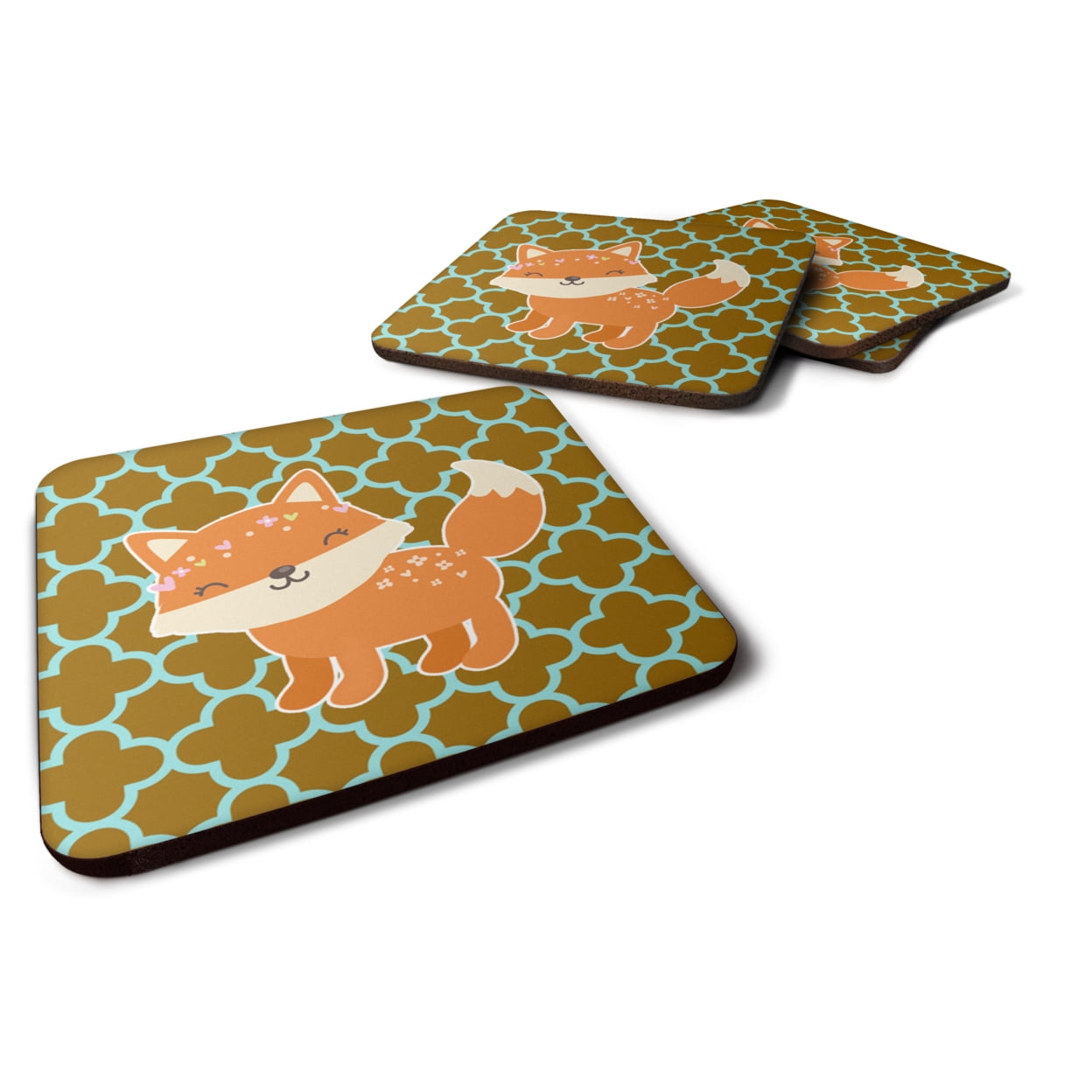 Fox on Quatrafoil Foam Coasters - Set of 4