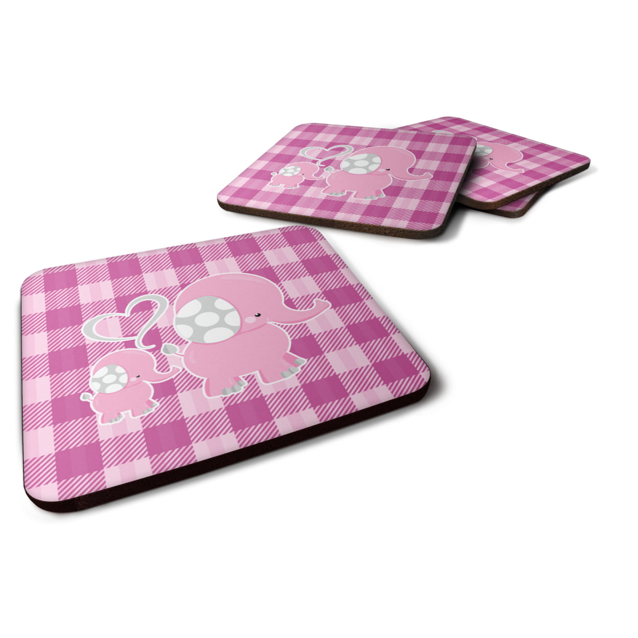 BB6953FC Elephant & Baby Foam Coasters - Set of 4