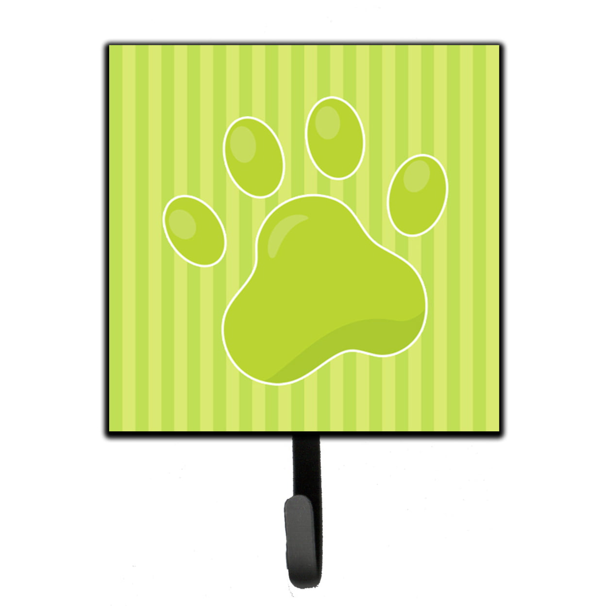 Puppy Pawprint Green Stripes Leash or Key Holder
