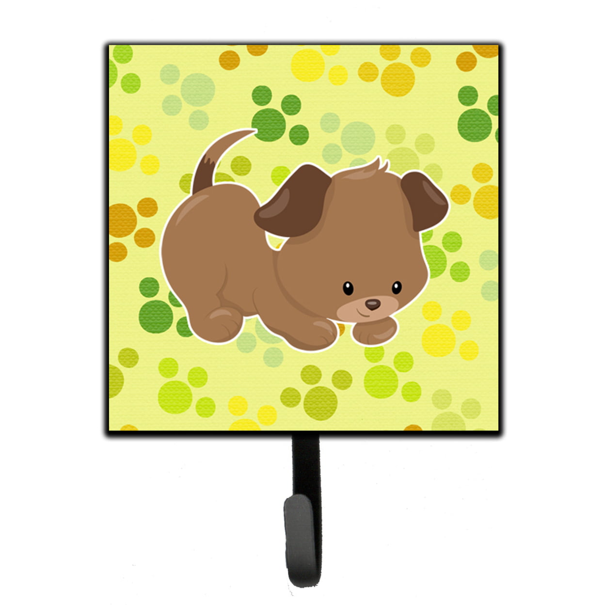 Puppy on Green Pawprints Leash or Key Holder