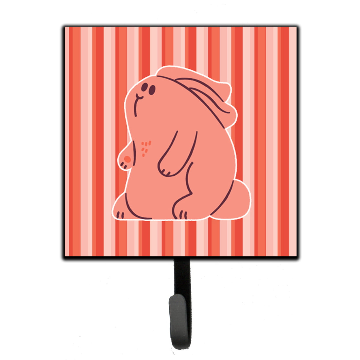 Rabbit on Pink Stripes Leash or Key Holder