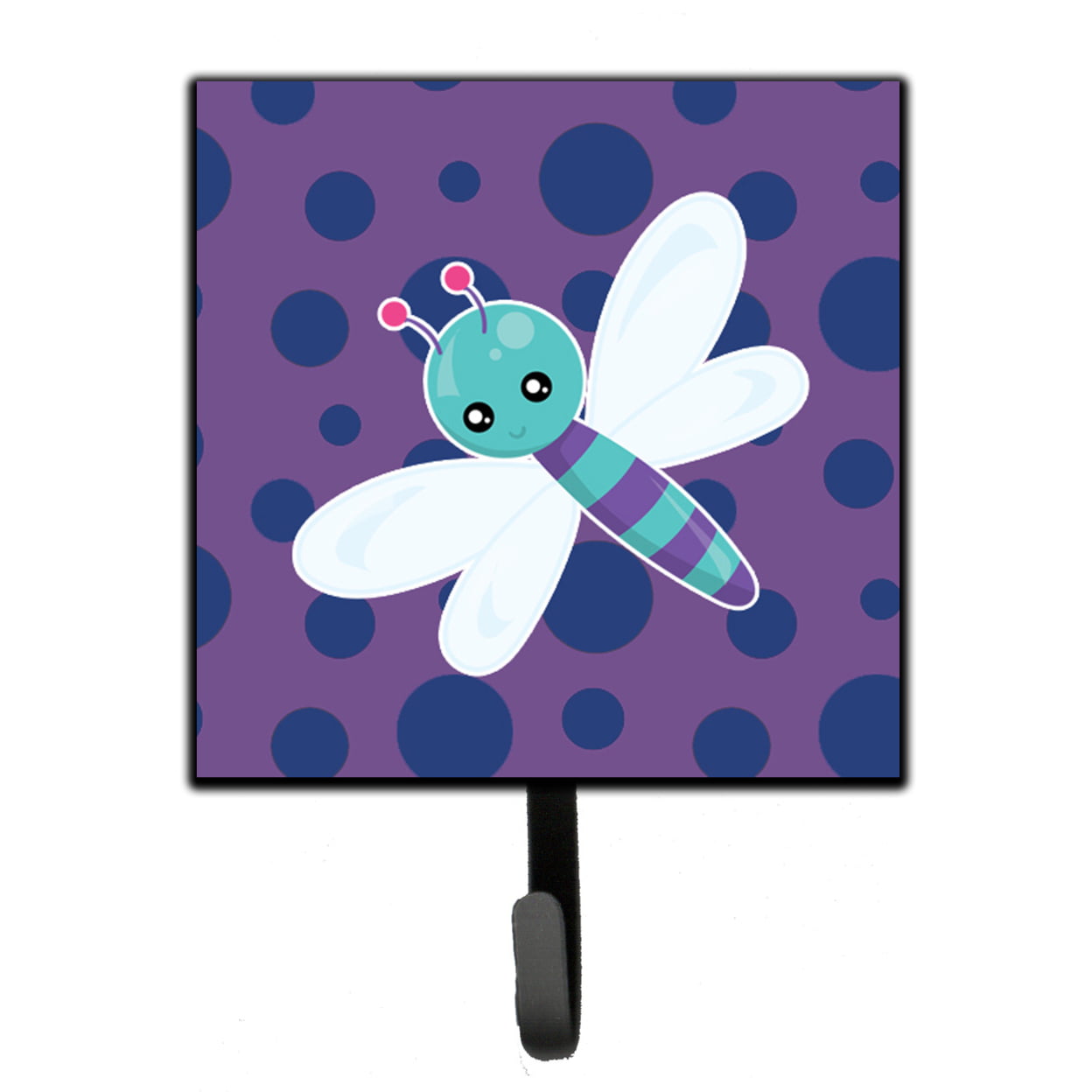 Dragonfly on Purple Polkadots Leash or Key Holder
