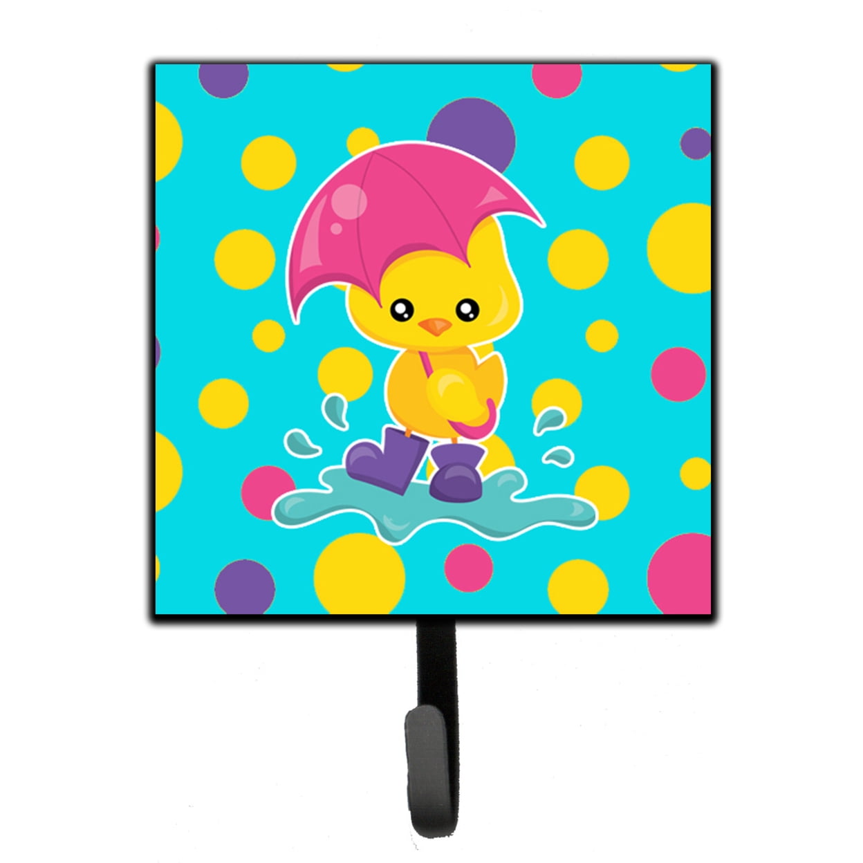 Duck in the Rain on Polkadots Leash or Key Holder
