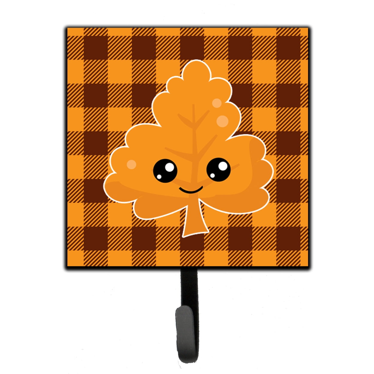 BB7109SH4 Fall Leaf on Gingham Leash or Key Holder