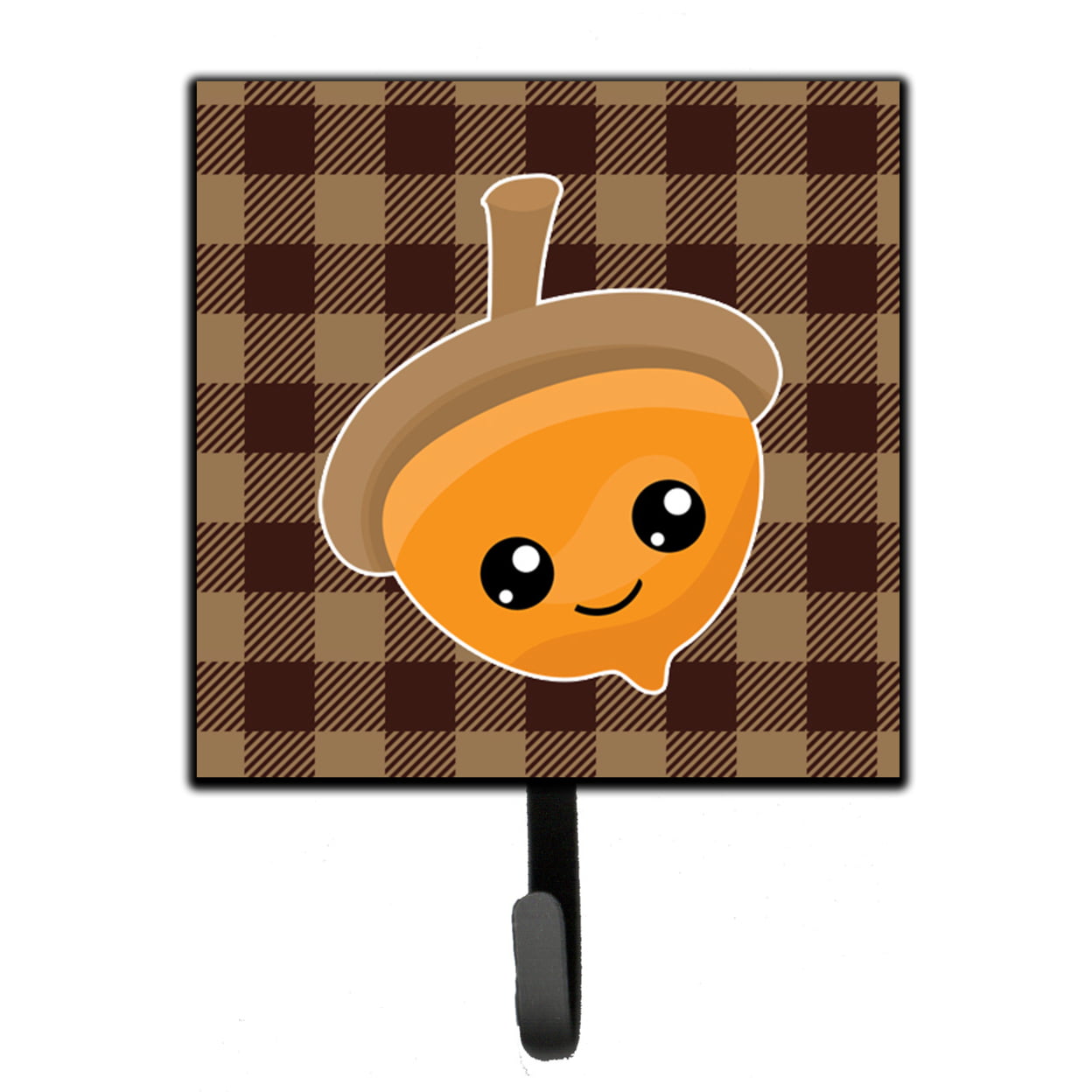 Fall Acorn on Gingham Leash or Key Holder