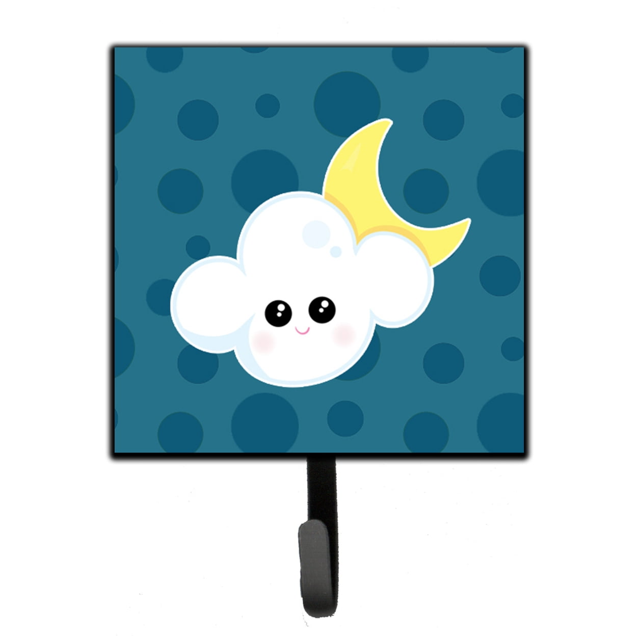 Weather Cloudy Moon Face Leash or Key Holder