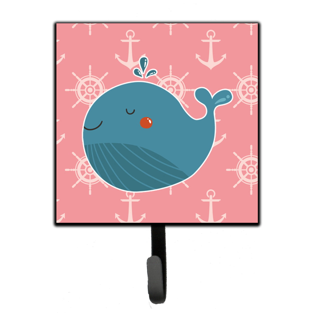 Whale on Pink Nautical Leash or Key Holder